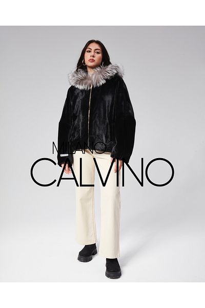 Milano Calvino Alcantara Fabric Hooded Fur Coat