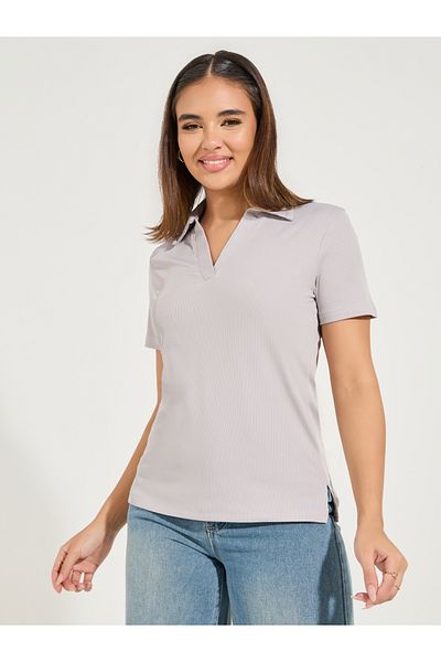 Styli Regular Fit Solid Short Sleeve Polo T-Shirt