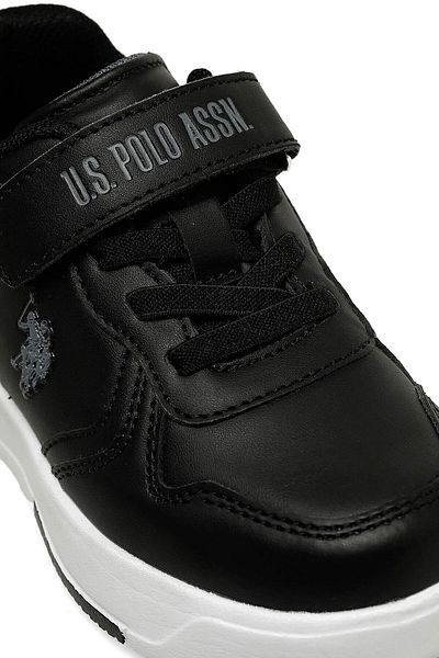U.S. Polo Assn. Pantofi sport ortopedici cu talpă moale pentru băiat - negru/alb