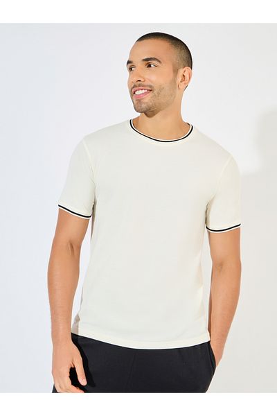 Styli Pique Knit Ringer Regular T-Shirt with Twin Tipping