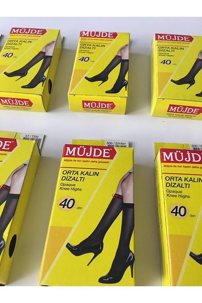 Müjde Чорапи до коляното Fit 40 Den, средно дебели, 10 броя, 500, черни