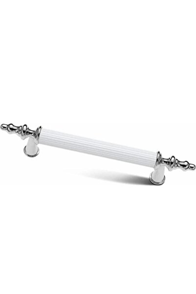 EMSALtasarım Inci Kombin Lüks Modern Dolap Çekmece Kulpları 96 Mm Krom Beyaz