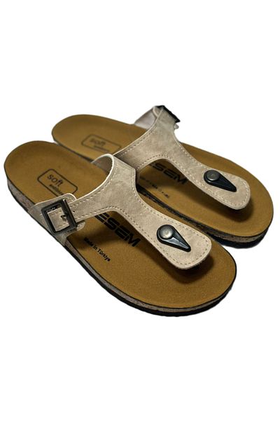 Esem Casual Comfortable Belted Leather Flip Flops Sandals