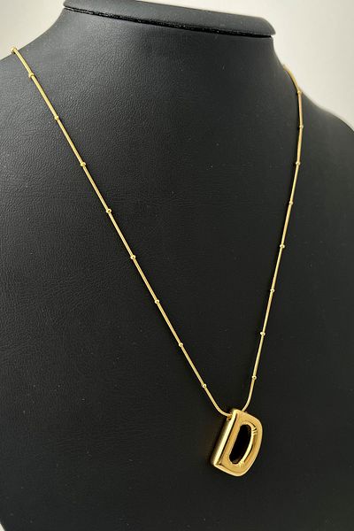 Modex Steel Balloon Letter Necklace (Letter:2cm Chain:44+5cm)
