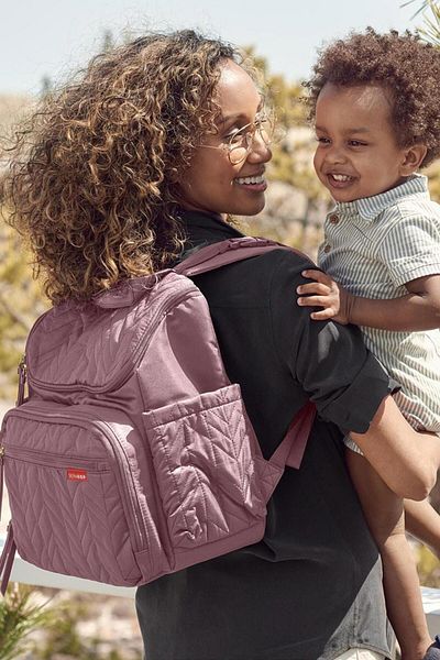 Skip Hop Pink Jersey Baby Care Organizer - Multi-Compartment Backpack