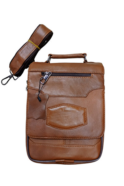 Martello حقيبة يد وكتف رجالية - جلد طبيعي، مع غطاء