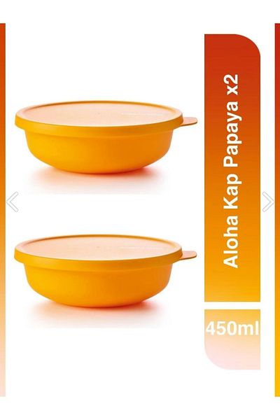 Tupperware Aloha Cap 450ml Papaya X2