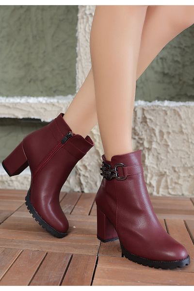 rahad moda Women's Boots - Claret Red Zippered