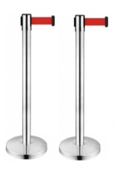 ARAN Yönlendirme Şerit Bariyer - Kromajlı Sosyal Mesafe Bariyeri (2'Lİ)