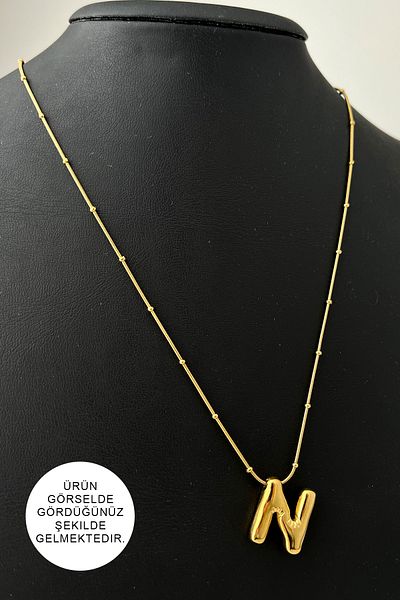 Modex Steel N Letter Balloon Pendant (Letter:1.5cm Chain:44+5)