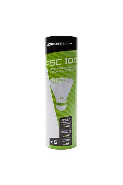 Decathlon Perfly Plastic Badminton Ball - Medium Size - Pack of 6 - White - Psc 100
