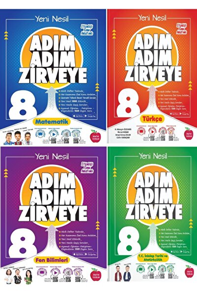 Newton Yayınları Newton 8.Sınıf LGS Adım Adım Zirveye 4'lü  Soru Bankası Seti