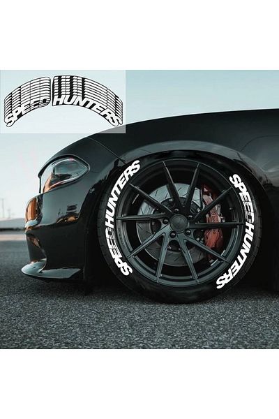 bombtire Speedhunter White Tire Lettering - 2.5 Cm, for Motor and Vehicle, 4 Pieces 3d