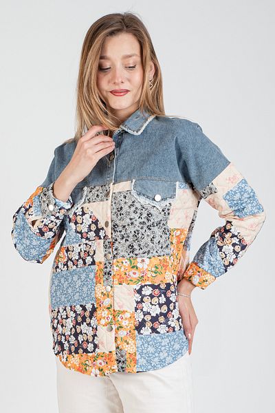 Hatun Atila Hatunatila Top Denim Quilted Jacket - 8557-2