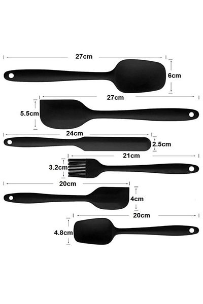 GELİNHOMES 6 Pieces Heat Resistant Fireproof Non-Stick Silicone Spatula Set