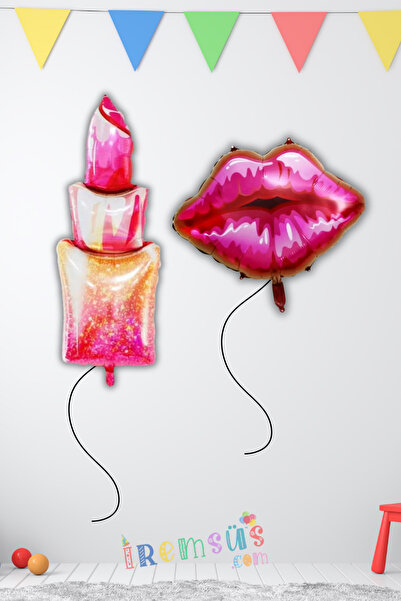 mypartyready Ruj ve Dudak Figür Folyo Helyum Balon Seti Yetişkin Kadın Doğum ...