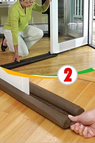 Selfal 2 Adet Kapı Altı Rüzgar Soğuk Önleyici Sünger Çift Taraflı Kapı Altı R...