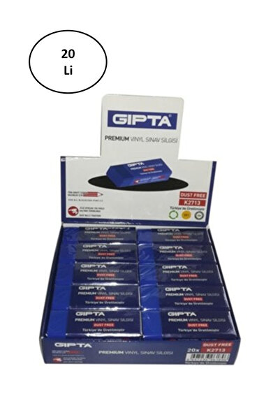 Gıpta Pachet de 24 de gumă de șters premium pentru examene, fără praf, albastru