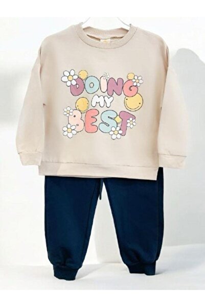 Zekids Girl - Doing My Best Printed Tracksuit Set