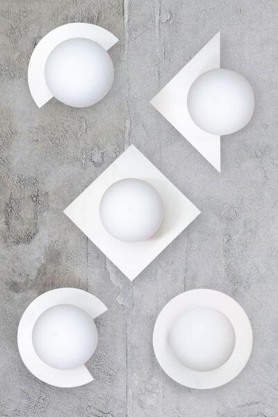 D-light Yarım Dünya Aplik Beyaz