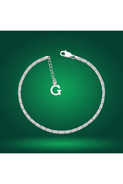 BARIŞ TAKI 925 Ayar Gümüş Pırlanta Taşlı İnce Zarif Harfli Su Yolu Bileklik