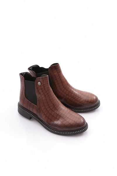 DGN Women's Chelsea Ankle Boots Tan Crocodile 26621097