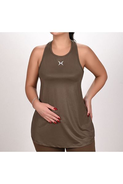 HALVMAN Women's Tie-Length Sports Athlete Khaki Bikini Top Hlv1357