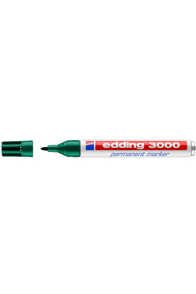 Edding Marker Permanent Round Tip 1.5-3 mm Green 3000 - Pack of 10
