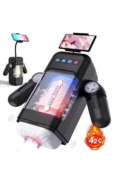 Erotica Amovibe Telefon Tutuculu Isıtmalı İleri Geri Hareketli ve Titreşimli Otomatik Suni Vajina Mastürbatö