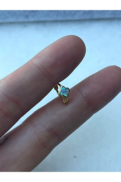 ds denizden silver Gümüş Opal Taşlı Halka Tragus Piercing - 1 Adet