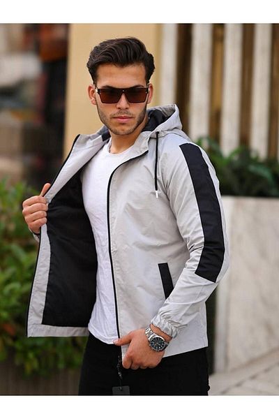 FLUEND MODA Men's Double Colored Seasonal Coat with Raincoat