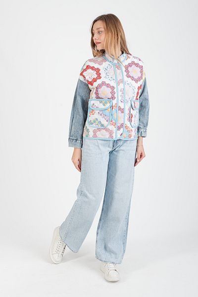 Hatun Atila Jachetă matlasată cu mâneci din denim HatunAtila 7654-4