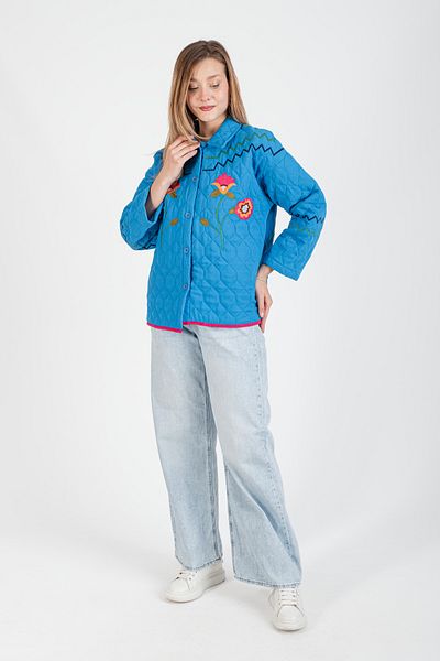Hatun Atila Hatunatila Embroidered Quilted Jacket - 7658-5
