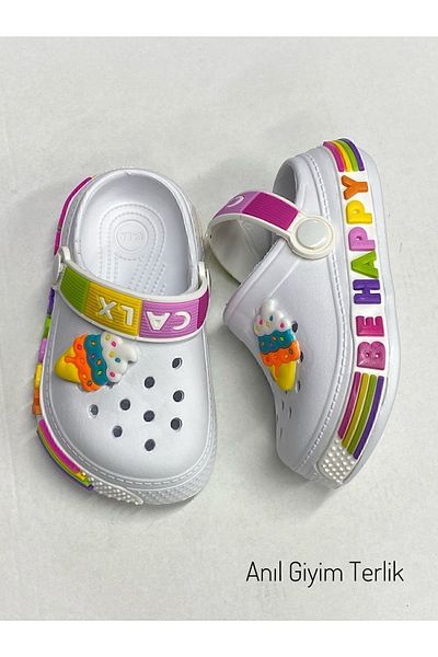 Calx Girl's Unicorn Figured Non-Slip Sole Sandals Slippers Pink White