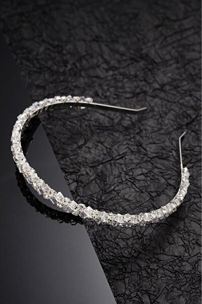 modernist Kristal Ve Zirkon Taşlı Özel Gün Gelin Tacı