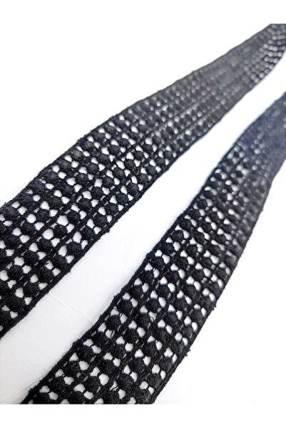 FASHİON DANTEL قطن غيبور 4 قطع شريط بومبون 5 سم أسود