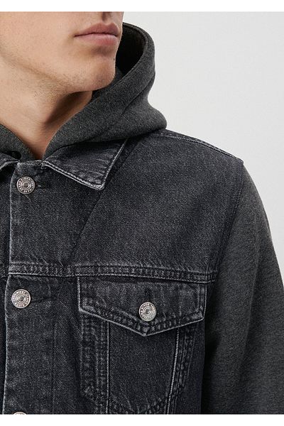 ASKO Jerry College - Σκούρο Γκρι Jean Jacket BLUE 010258