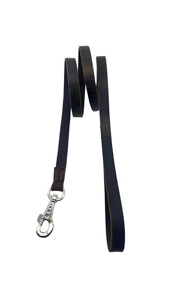 Rebel Dog Premium Genuine Leather Walking Strap, chocker 1.8x150cm