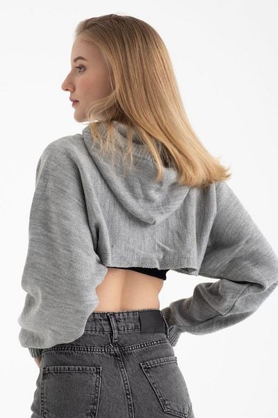 Hiccup Pulover cu glugă crop