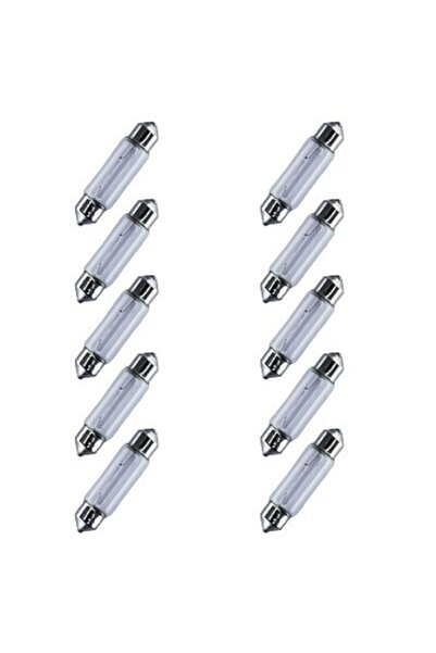 Genel Markalar 10 Adet 12v 10w Sofit Ampul 39mmx10mm