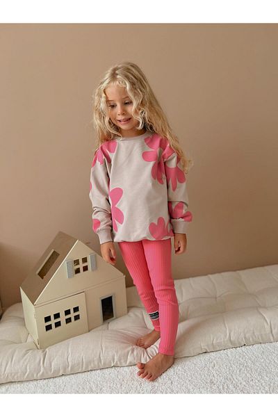 YİGİT BUTİK Yigit Boutique - Flower Printed Girl's Tights Set