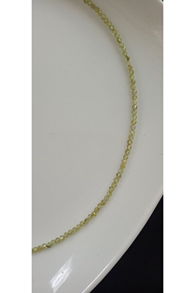 Mudita Tasarım 2 Mm Faset Kesim Zebercet Taşı Kolye