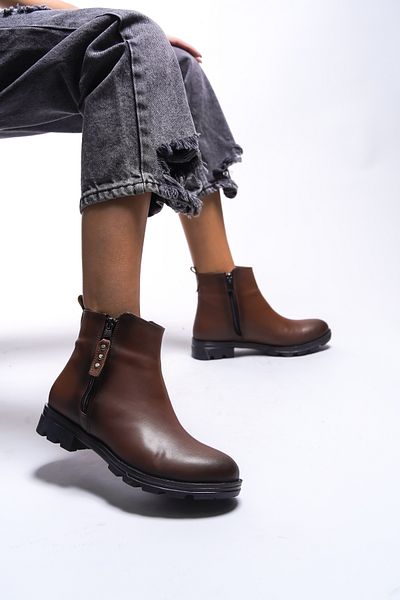 Riccon Elislaena 0012101 Model Tan Color Dámské kozačky na zip