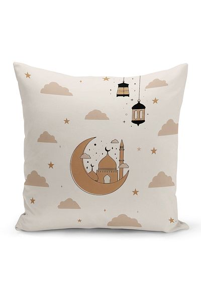 Bertille Home Ramadan Series Double Sided Digital Printed Throw Pillow Case (Ramadan Cushion Cover)