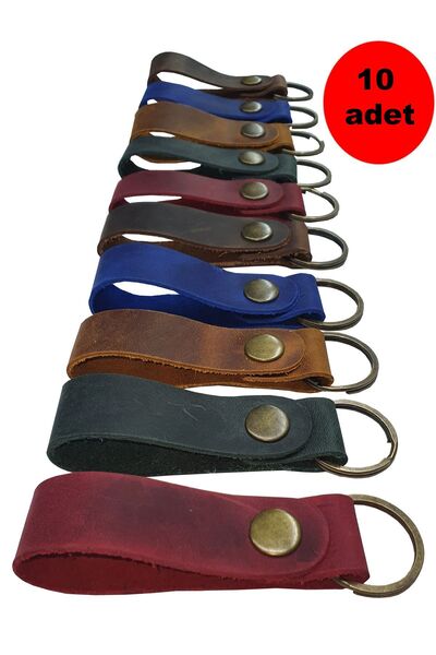 AFİ LEATHER سلسلة مفاتيح جلدية مجنونة هي سعر 10 قطع