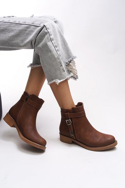 Riccon Dámské boty Branlihn Matte Tan - Detailní přezka, 0012492