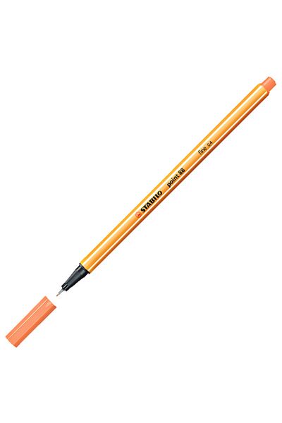 Stabilo 0.4 mm Apricot Fine Pen - Felt Tip, 88 Point (10 Pcs)