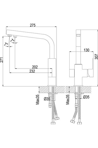 OEM Kitchen Sink Faucet Chrome Dual Flow Water Purification Outlet New Design Imported