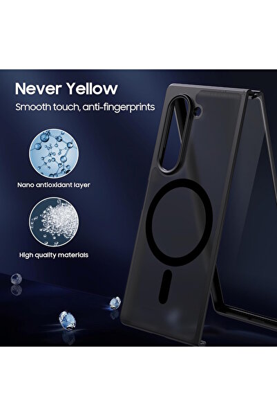 m.tk moveteck Samsung Galaxy Z Fold 6 Kılıf Kamera Çıkıntılı Magsafe Şarj Destekli Mat Renkli Hassas Butonlu Kapak