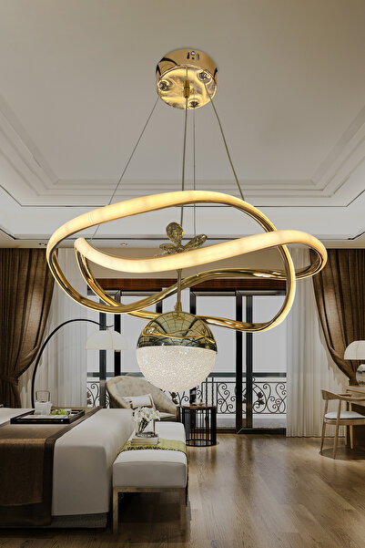 Genel Markalar 3 Renkli Dalga Ledli Modern Sarkıt Avize, Şık ve Zarif Aydınlatma Seçeneği